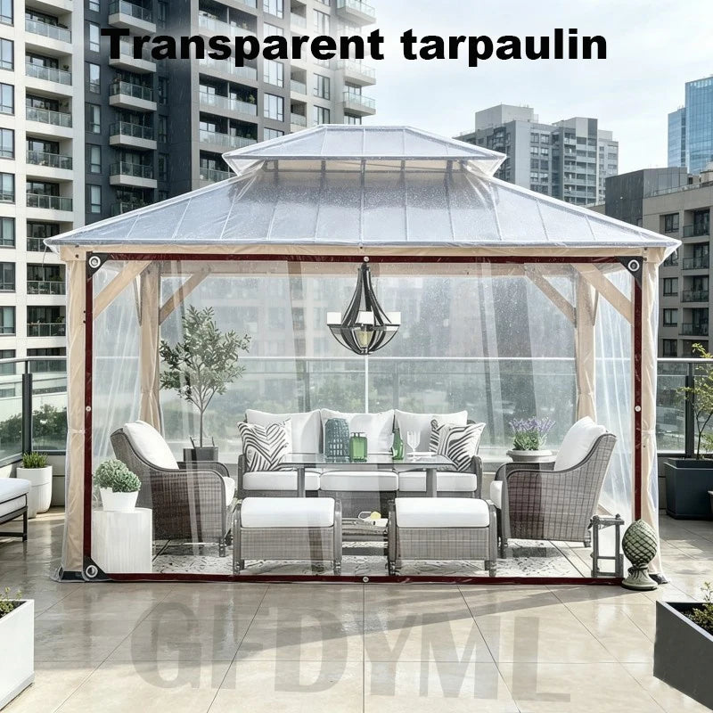 rideau transparent moderne imperméable patio terrasse 1x1m 1x2m 1x3m
