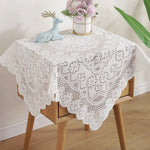 nappe dentelle motif floral table decoration crème rustique vintage mariage festivité chambre deco
