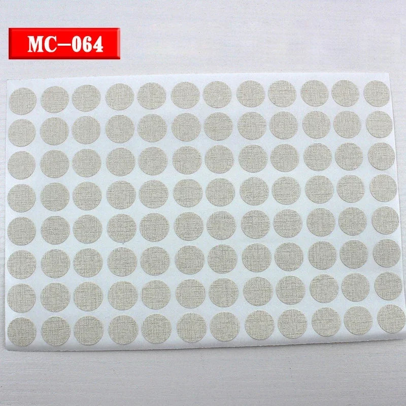 autocollants marron doré vis décoration tiroir meuble bois texture points circulaires résistants eau 96pcs