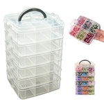 boîte rangement transparente empilable moderne poignée noire colorées bijoux organisation jouets elastiques