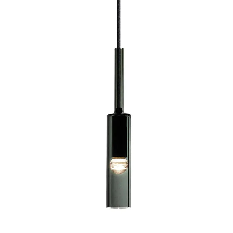 lumière suspendue moderne verre noir abat jour transparent salon chambre étude