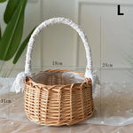 panier osier tressé rustique poignées tissu blanc vintage naturel respectueux environnement