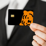 carte crédit imperméable ours motif minimaliste adhésif noir orange simple