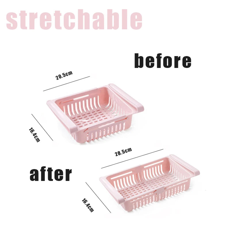 organiseur réfrigérateur rose bleu blanc grille perforations moderne clips pliables.storage.box.frigo