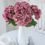 bouquet artificiel hortensias soie bleu blanc vert mariage décoration intérieure moderne minimaliste
