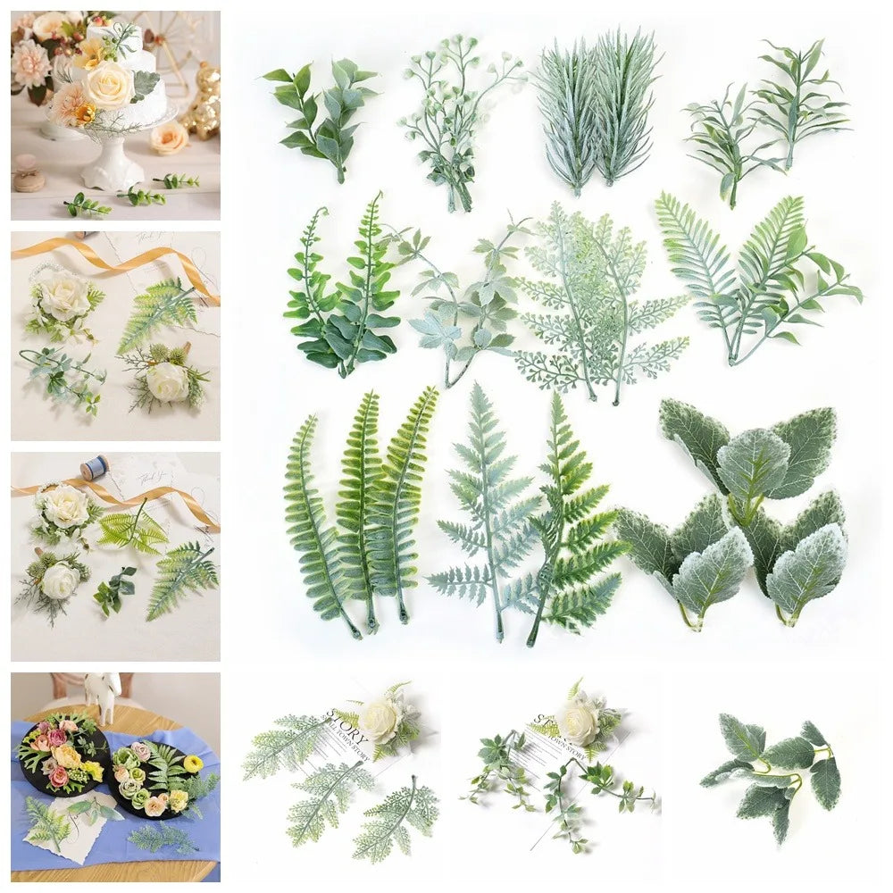 feuilles artificielles fleurs décoratives mariage anniversaire extérieur intérieur naturel adhésif vert blanc rose jaune