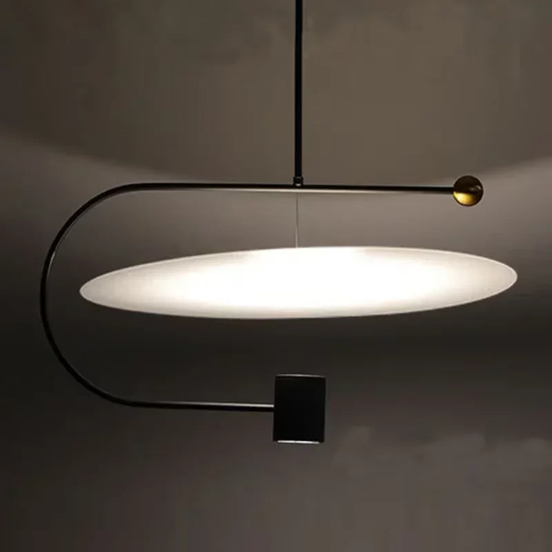 lampe suspendue moderne acrylique noir blanc minimaliste salon étude chambre principal