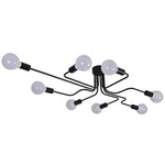 lampe suspension noir blanc moderne scandinave ampoules structure métallique fixations câbles noirs