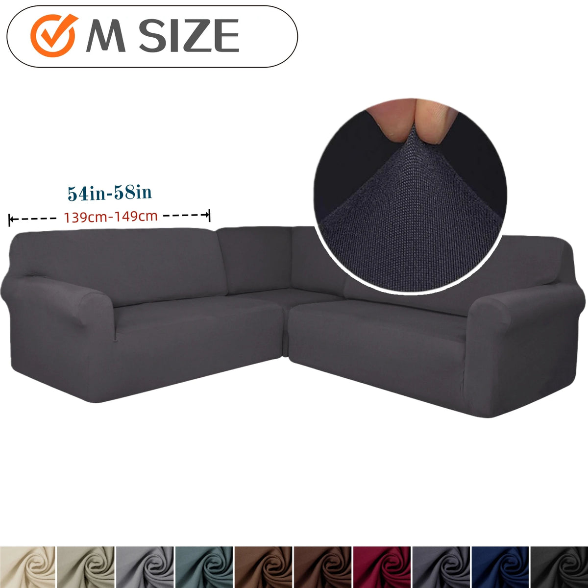 couvre canapé angle bleu marine uni moderne lavable machine 97cm 110cm