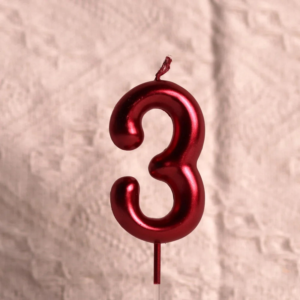 bougies numériques rouge métallisé bougies anniversaire tringle moderne festives numéros