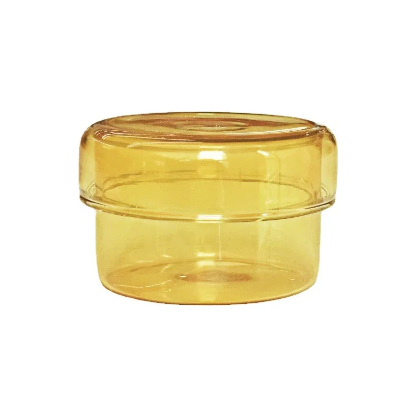 boîtes rangement verre transparentes modernes couleurs vert orange jaune rose clips papier respectueux environnement