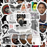stickers adhésifs pop art graphiques portraits citations logos noir blanc gris rouge vert bleu