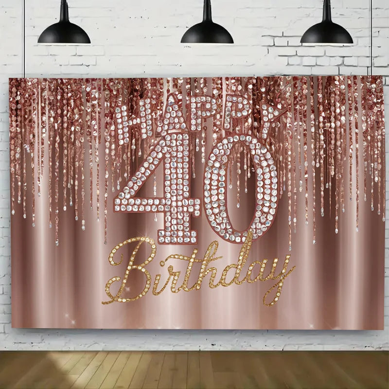 fond célébration anniversaire rose gold paillettes lettres dorées élégant occasion fête mariage