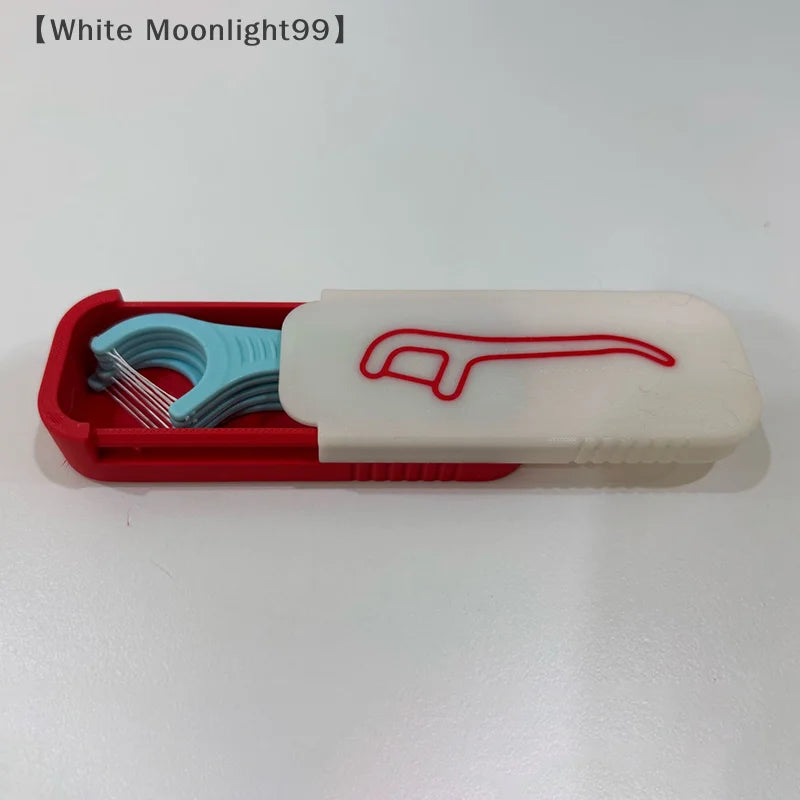 boîte rangement fil dentaire mini cure dents reutilisable blanc rouge bleu jaune moderne pratique
