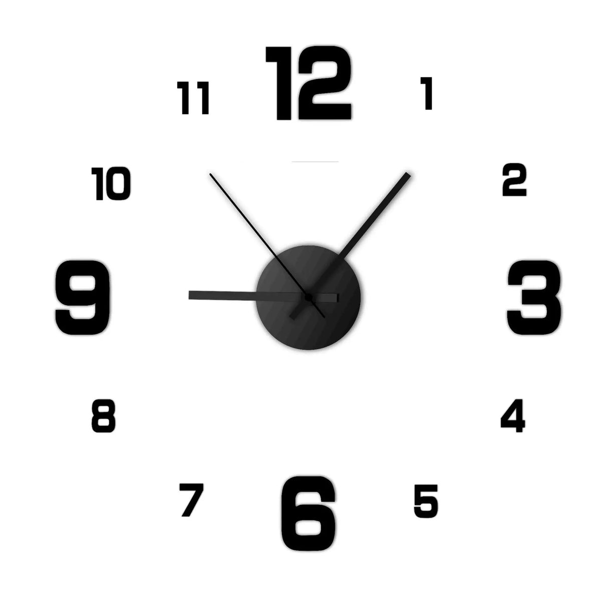 horloge murale moderne minimaliste couleur noir rouge salon décoration murale aiguille numérique acrylique fixations