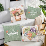 housse coussin polyester motif floral moderne violet cactus lettrage decoratif lit salon voiture 40x40cm