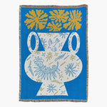 tapis abstrait géométrique polyester coton bleu vert rose motifs contemporains portable pique nique voyage