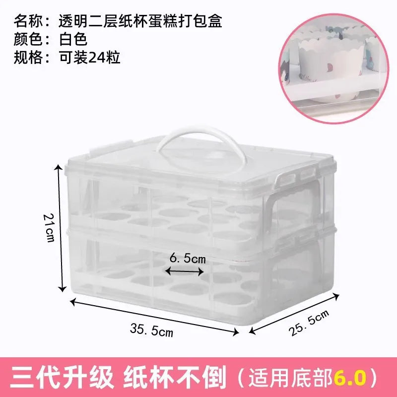 boîtes cupcakes transparentes plastique multi niveaux rotatives poignée détachable modernes