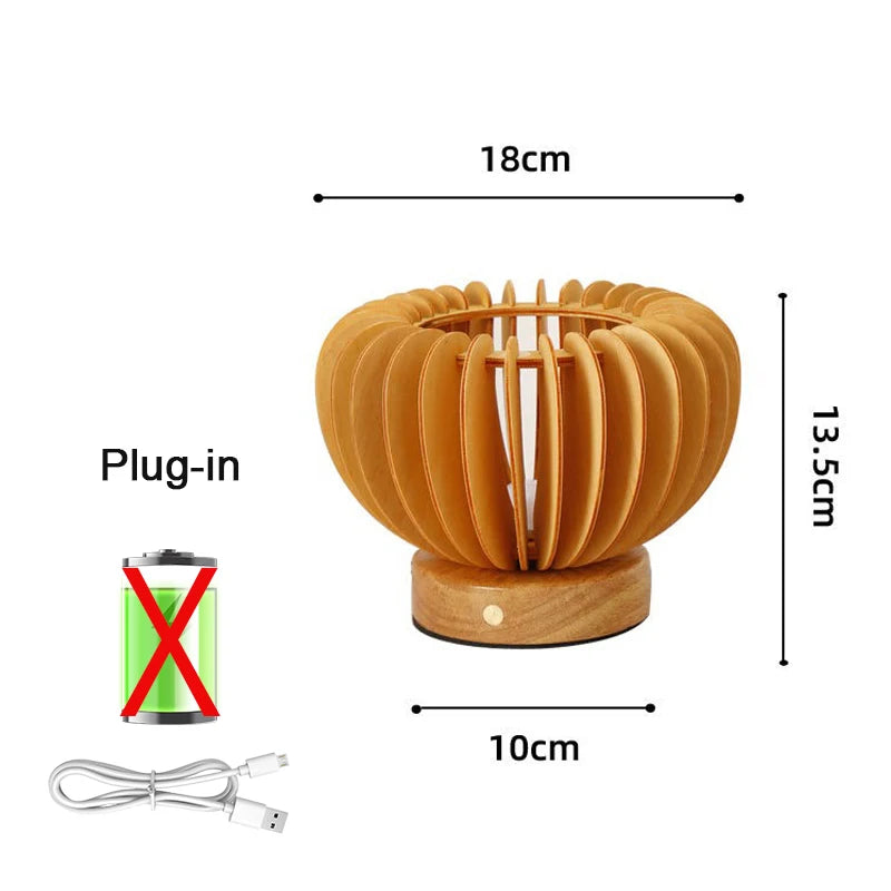 lampe table bois naturel rechargeable led chambre coucher minimaliste interrupteur tactile moderne
