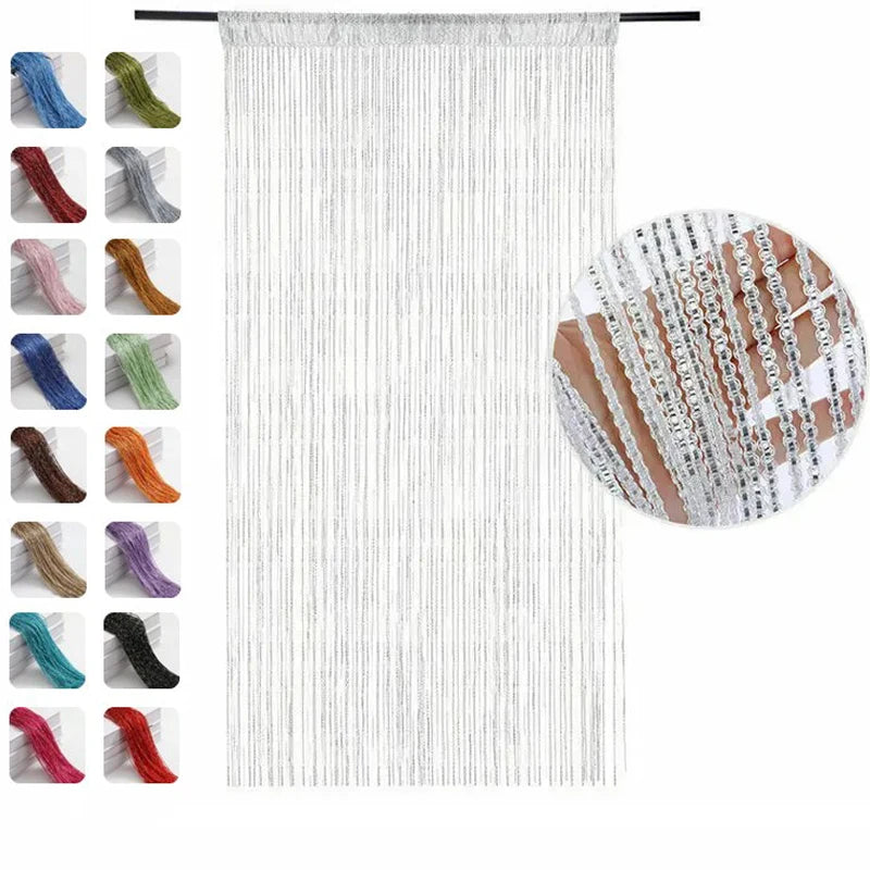 rideaux franges transparents argenté doré blanc glamour français européen chambre maison
