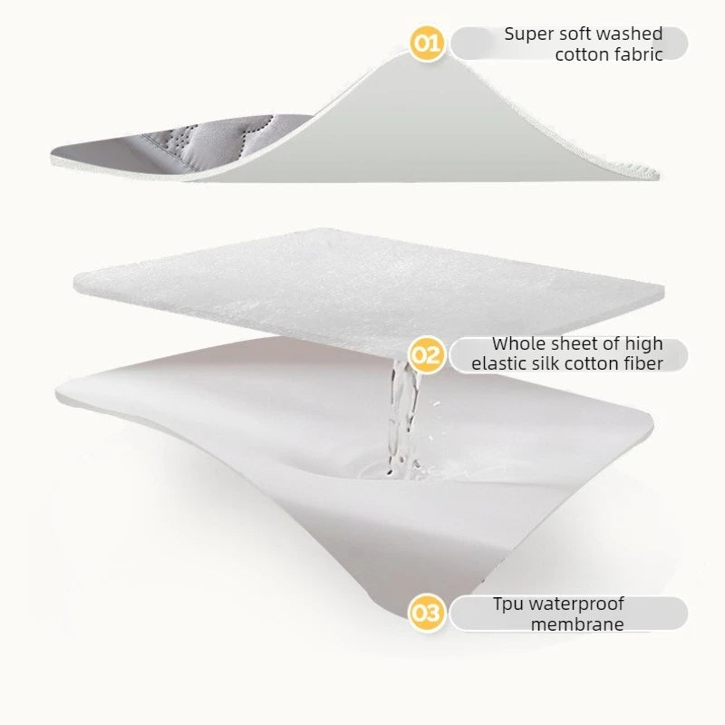 couvre lit imperméable anti acariens gris motif ours moderne douillet 90x200x30cm