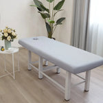 table massage adulte gris clair moderne couverture tabouret pieds