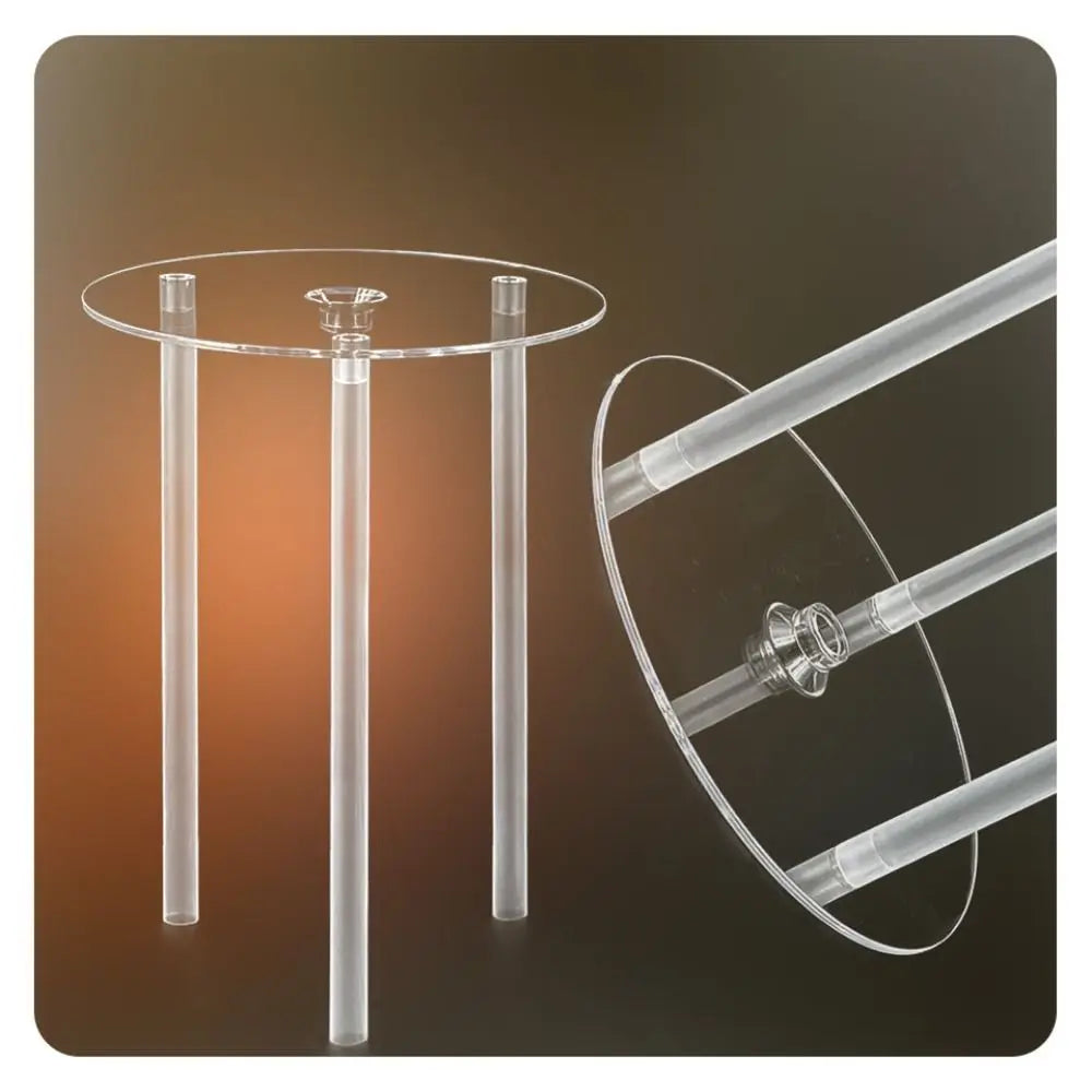 Support gâteau transparent multi niveaux tiges ensembles straws spacers rond moderne