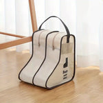 sac rangement chaussures noir beige pratique moderne anti poussière réutilisable poignée amovible fermeture glissière