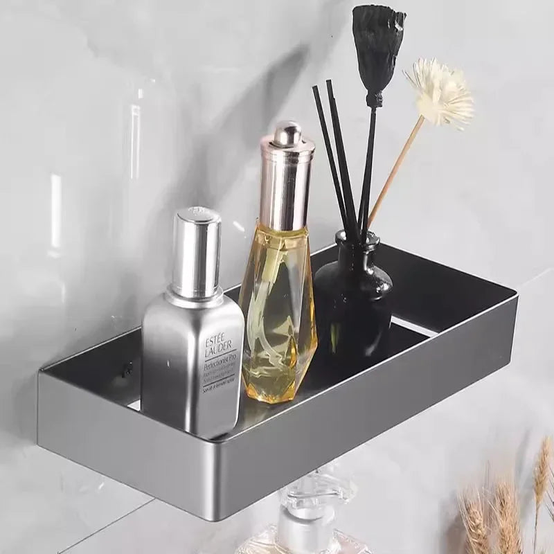 étagères murales salle bain acier inoxydable moderne adhésif bouteilles cosmétiques bouteilles condiments cuillères brosse