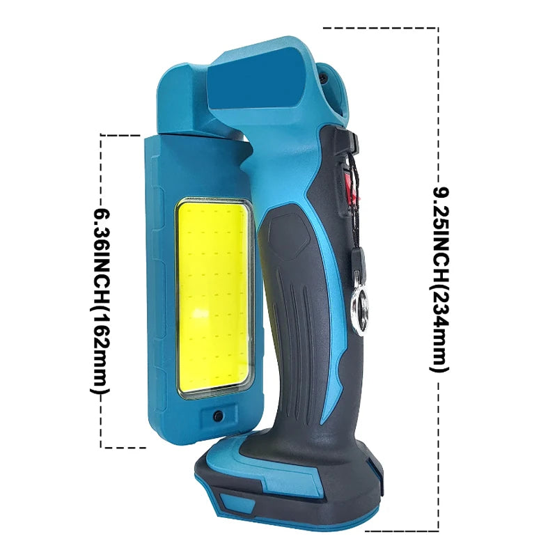 lampe torche led portable rechargeable bleu gris moderne poignée ergonomique abs travaux