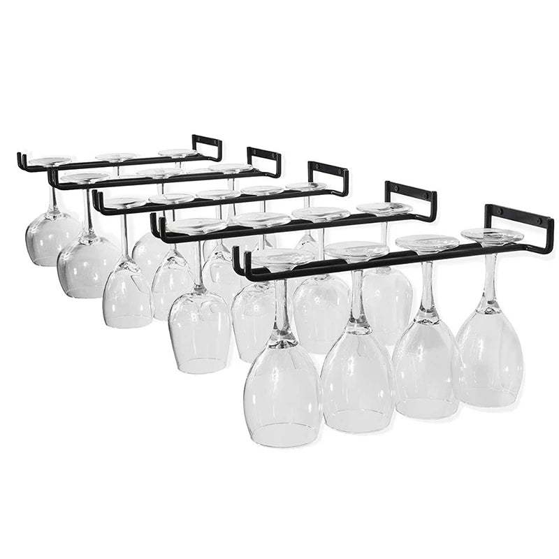 racks murals noir transparents moderne verres vin fixés minimaliste suspension.storage