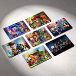 autocollant réfléchissant carte multicolore dessins animés personnages moderne bleu violet rose jaune vert