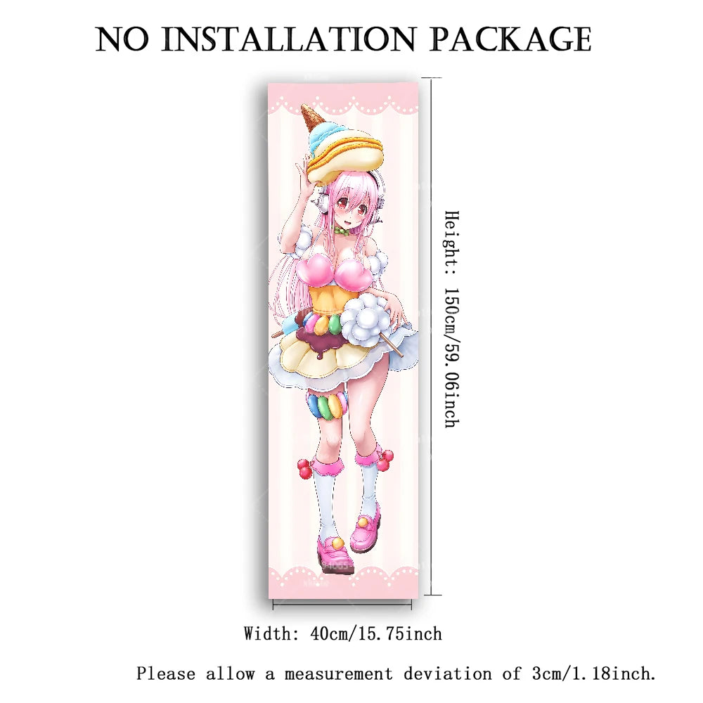 tapisserie rose dessin animé personnages fantaisistes 150cm haute 40cm large opacité 2d plat mur
