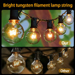 guirlande lumineuse filament led 220v 10 30 50 ampoules vintage ambré noir transparentextérieur decoration
