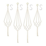 suspensions plantes tissage macramé pots géométriques bohèmes fleurs succulentes verte blanc crème