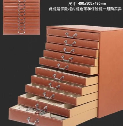 coffret bijoux moderne simili cuir noir blanc vert compartiments poignées dorées stockage sécurité