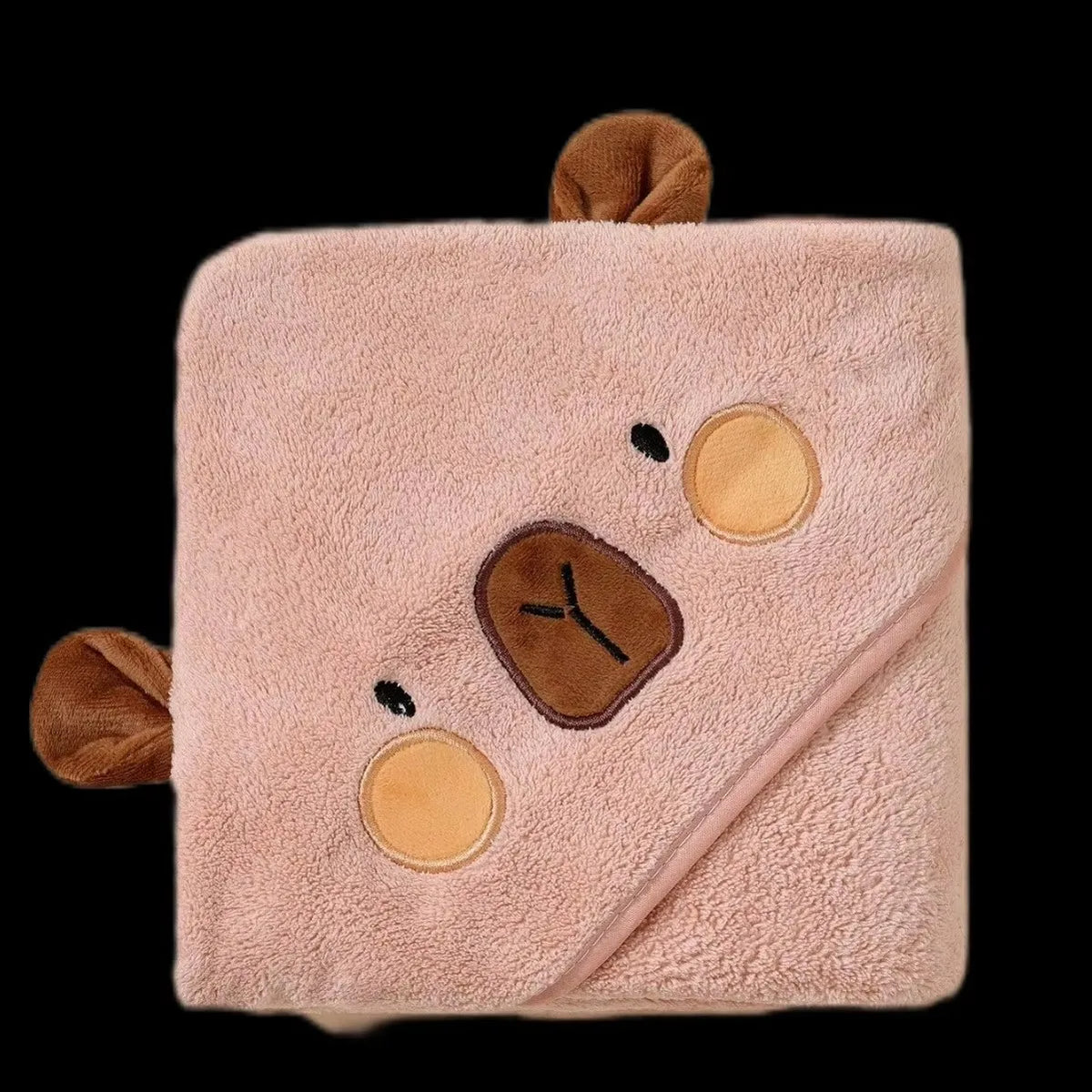 serviette bain bébé motif animaux ours éléphant chat doux décoration rose beige gris