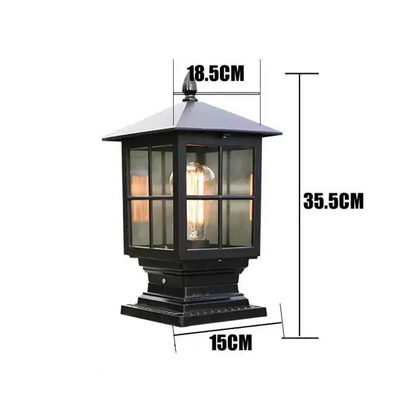 lampe sol classique noir bronze quadrillage transparent ip65 led e27 filaireextérieur moderne