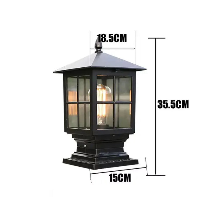 lampe sol classique noir bronze quadrillage transparent ip65 led e27 filaireextérieur moderne