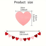 guirlande coeurs feutre rouge rose blanc decoration saint valentin anniversaire mariage festif