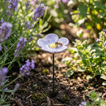 feuille d'abeille céramique rouge rose jaune vert fleurs stylisées décoration extérieure tringle support jardin