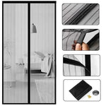 rideau moustiquaire magnétique porte noir maille fine opacité moderne adhésif clips inclusion