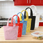 sac main toile couleur bleu rose jaune noir casual poignées détachables