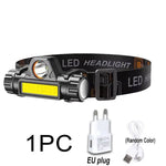 lampe frontale led rechargeable usb étanche aimant ceinture noire moderne
