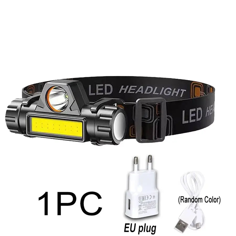 lampe frontale led rechargeable usb étanche aimant ceinture noire moderne