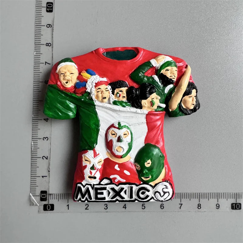 aimants réfrigérateur mexicains sombreros guitares cactus motifs floraux animaux exotiques souvenirs traditionnels multicolores