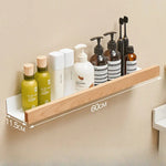 étagère murale bois blanc moderne adhésive salle bain rangement minimaliste 50cm 30cm 40cm