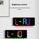 horloge murale numérique led moderne multicolore télécommande affichage date température réveil double