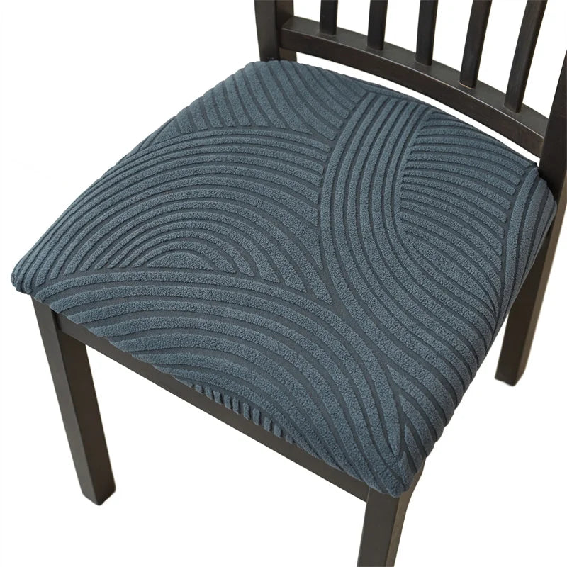 housses chaise rayées bleu gris modernes extérieur accueil 1pc fixées polyester spandex