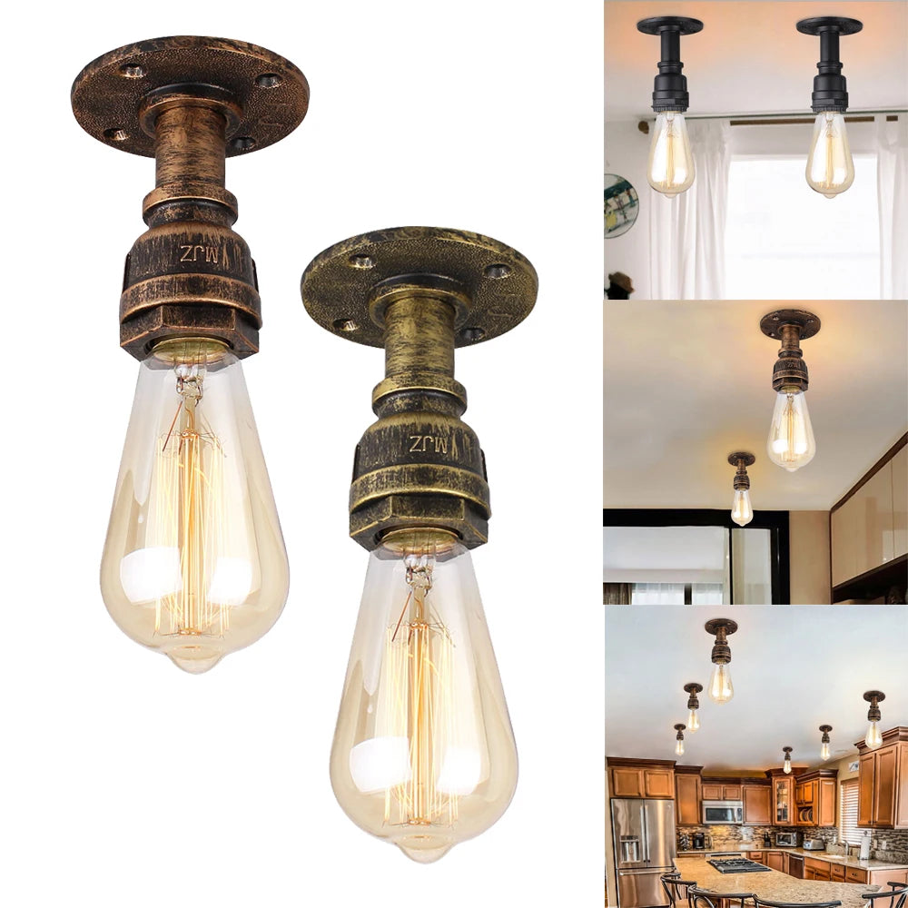 lampe suspendue industrielle vintage ampoules led bronze noir métal filigrane retropassion murale chambre cuisine